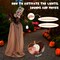 Costway Life-Size Halloween Animatronic Moving and Talking Old Lady Hag Prop with LED Lighted Red Eyes and Holding Lantern